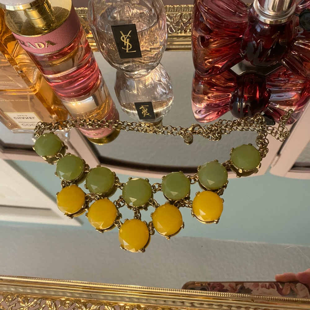 J CREW Green & Yellow Statement Necklace